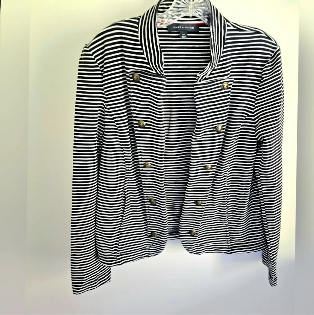 Tommy Hilfiger Navy and White Striped Jacket